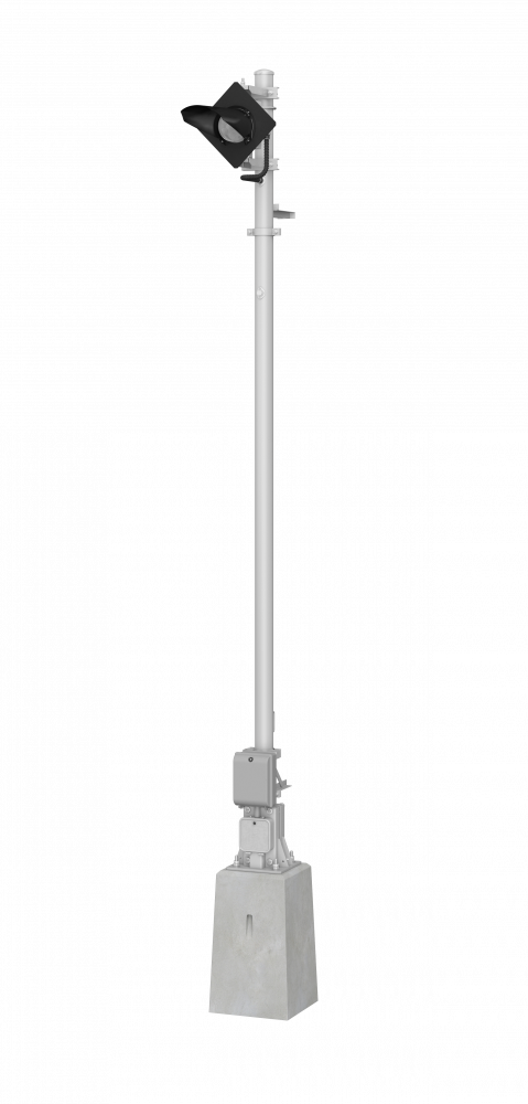 Светофор однозначный со светодиодными светооптическими системами с квадратным щитом и трансформаторным ящиком 17947-00-00 ТУ32 ЦШ 2141-2009 (со светодиодными светооптическими системами НКМР.676636.030ТУ)