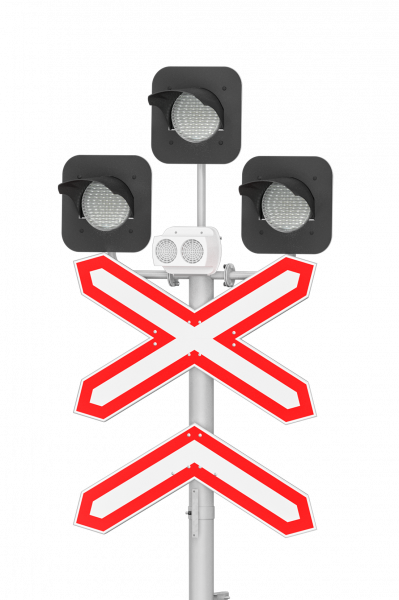 Светофор переездный СП3-2 светодиодный 17258-00-00 ТУ 32 ЦШ 2029-95 с извещателем акустическим для железнодорожных переездов ИА (ИАР)
