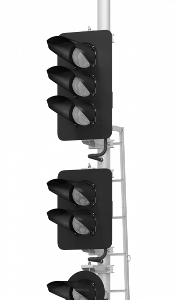 Светофор пятизначный со светодиодными светооптическими системами с пригласительным сигналом 18057-00-00 ТУ32 ЦШ 2141-2009 (со светодиодными светооптическими системами НКМР.676636.030ТУ)
