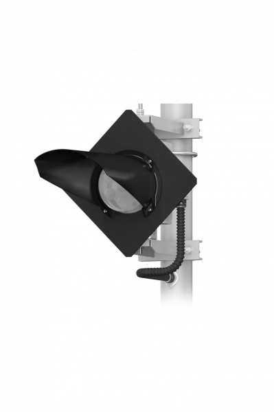 Головка однозначная  светодиодная мачтового светофора с квадратным щитом для замены на действующих светофорах (с системами светодиодным светофорными мачтовыми НКМР.676636.072 ТУ)
