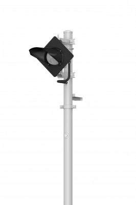 Светофор однозначный со светодиодными светооптическими системами с квадратным щитом и трансформаторным ящиком 17947-00-00 ТУ32 ЦШ 2141-2009 (со светодиодными светооптическими системами НКМР.676636.030ТУ)