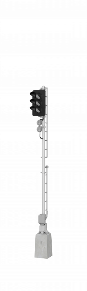 Светофор трехзначный со светодиодными светооптическими системами с трансформаторным ящиком 17946-00-00 ТУ32 ЦШ 2141-2009 (со светодиодными светооптическими системами  НКМР.676636.030ТУ)