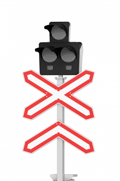 Светофор переездный трехзначный со светодиодными системами для многопутных участков СП3-2 НКМР.676658.031ТУ