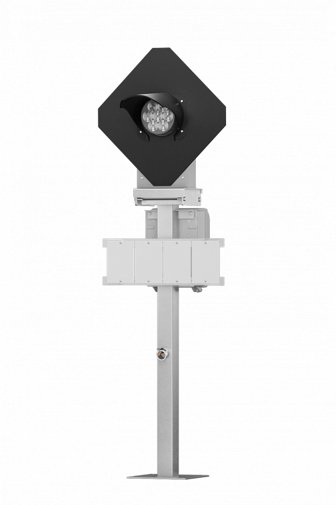 Светофор карликовый однозначный с квадратным щитом со светодиодными светооптическими системами 18064-00-00