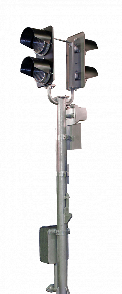 Светофор оповестительный пешеходной сигнализации 14709-00-00 ТУ 32 ЦШ 2060-97 с извещателем акустическим для железнодорожных переездов ИА (ИАР)