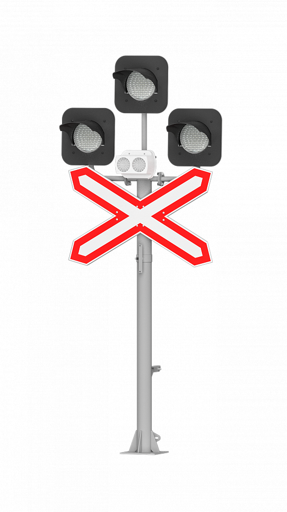 Светофор переездный СП3-1 светодиодный 17258-00-00 ТУ 32 ЦШ 2029-95 с извещателем акустическим для железнодорожных переездов ИА (ИАР)